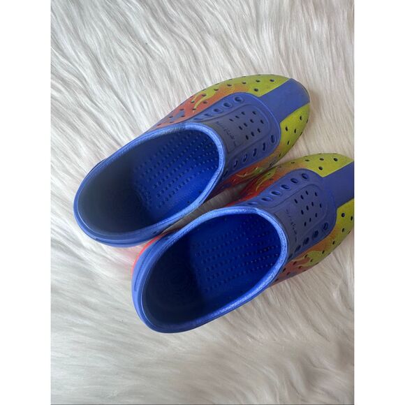 Natives Shoes Kids Robbie Sugarlite Print Chartreuse flame Size C11 - Picture 7 of 11